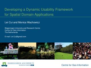 Developing a Dynamic Usability Framework for Spatial Domain Applications