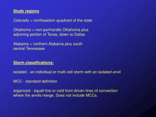 Study regions Colorado = northeastern quadrant of the state