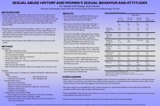 SEXUAL ABUSE HISTORY AND WOMEN’S SEXUAL BEHAVIOR AND ATTITUDES