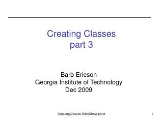 Creating Classes part 3