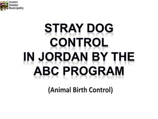Stray dog CONTROL IN JORDAN BY THE ABC PROGRAM