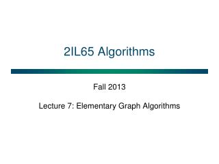 2IL65 Algorithms