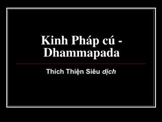 Kinh Pháp cú - Dhammapada