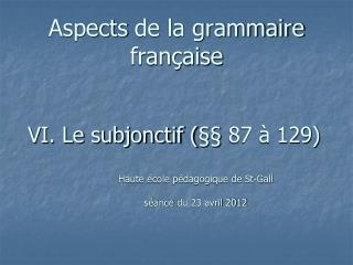 Aspects de la grammaire française