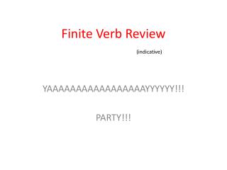 Finite Verb Review