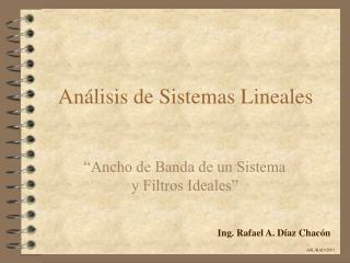 Análisis de Sistemas Lineales