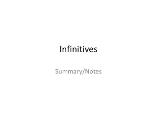 what is an infinitive
