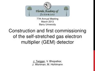 Construction and first commissioning of the self-stretched gas electron multiplier (GEM) detector