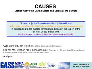 CAUSES ( C louds A bove the U nited S tates and E rrors at the S urface)