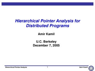 Hierarchical Pointer Analysis for Distributed Programs