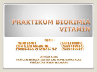 PRAKTIKUM BIOKIMIA VITAMIN