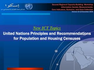 New ICT Topics United Nations Principles and Recommendations for Population and Housing Censuses