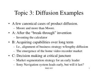 Topic 3: Diffusion Examples