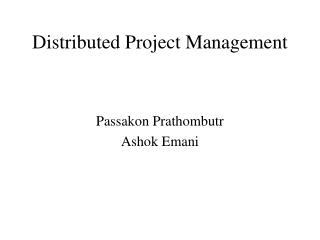 Distributed Project Management