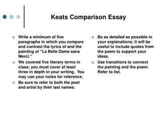 Keats Comparison Essay