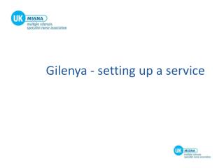 Gilenya - setting up a service