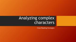 Analyzing complex characters