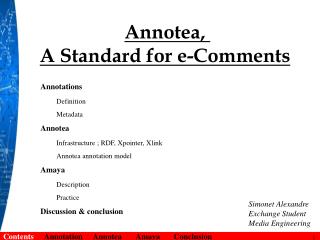 Annotea, A Standard for e-Comments