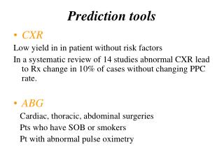 Prediction tools