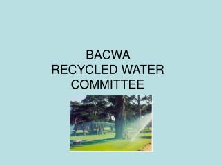 BACWA RECYCLED WATER COMMITTEE