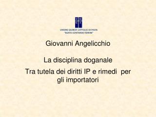 Giovanni Angelicchio La disciplina doganale