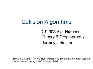 Collision Algorithms