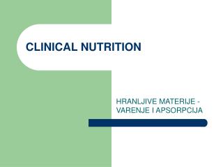 CLINICAL NUTRITION