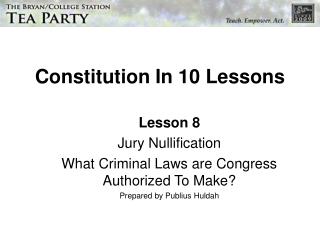 Constitution In 10 Lessons