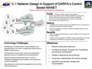 C.1 Network Design in Support of DARPA’s Control Based MANET