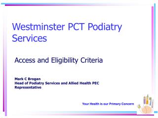 Westminster PCT Podiatry Services