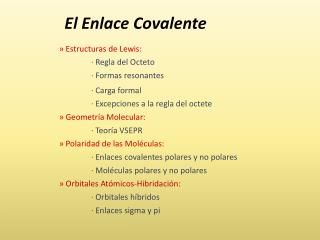 El Enlace Covalente