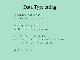 Data Type string