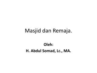 Masjid dan Remaja.