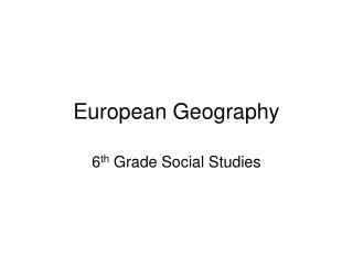 European Geography