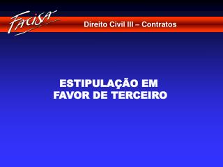 Direito Civil III – Contratos