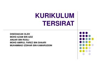 KURIKULUM TERSIRAT