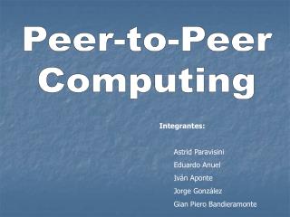 Peer-to-Peer Computing