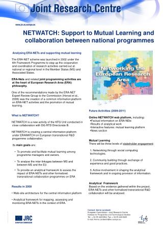 Analysing ERA-NETs and supporting mutual learning