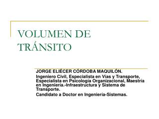 VOLUMEN DE TRÁNSITO