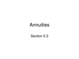 Annuities