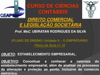 CURSO DE CIÊNCIAS CONTÁBEIS