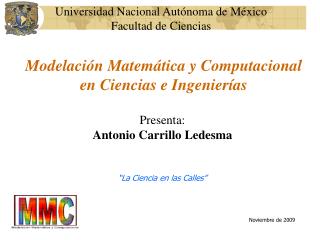 Modelación Matemática y Computacional en Ciencias e Ingenierías