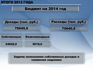 ИТОГИ 201 3 ГОДА