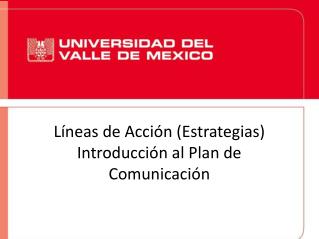 Líneas de Acción (Estrategias) Introducción al Plan de Comunicación