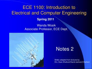 ECE 1100: Introduction to Electrical and Computer Engineering