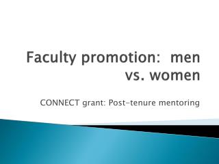 Faculty promotion: men vs. women