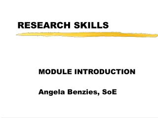 RESEARCH SKILLS