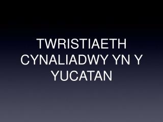 TWRISTIAETH CYNALIADWY YN Y YUCATAN