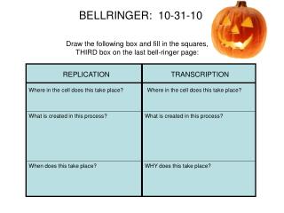 BELLRINGER: 10-31-10