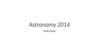 Astronomy 2014